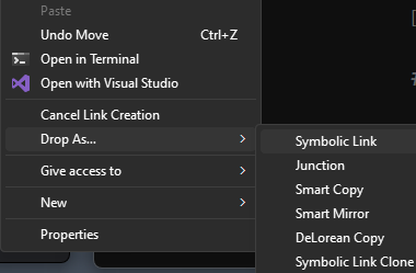 Drop as Symbolic Link